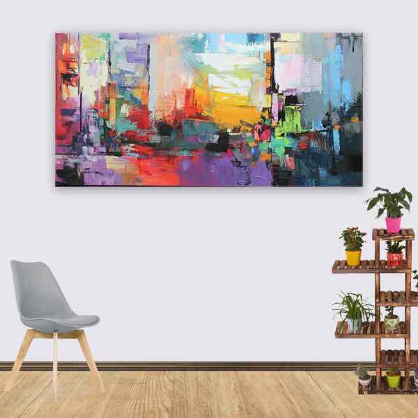 Abstract Renkler Kanvas Tablo - 1