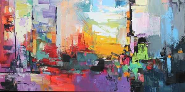 Abstract Renkler Kanvas Tablo - 2