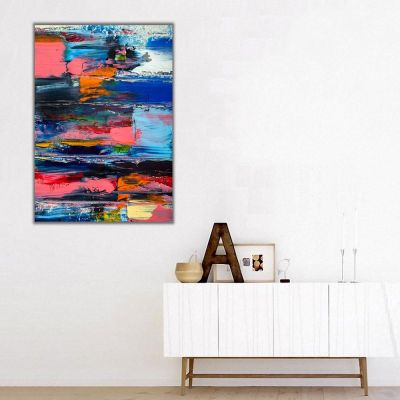 Abstract Soyut Renklerle Kanvas Tablo