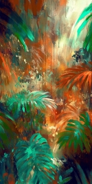 Abstre Yapraklar Kanvas Tablo - 2