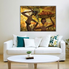 Afrika Kadınları Kanvas Tablo - 