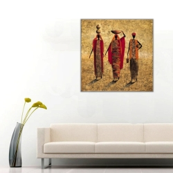Afrika Kadınları Kare 1 Kanvas Tablo - 