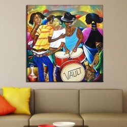 Afrika Müzisyenleri Kanvas Tablo - 