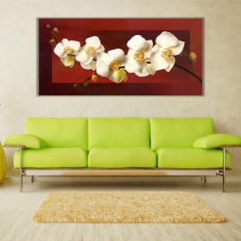 Ağaç Çiçekleri Panoramik Kanvas Tablo - 