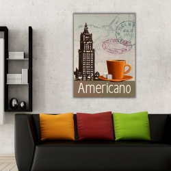 Americano Coffee Kanvas Tablo - Thumbnail