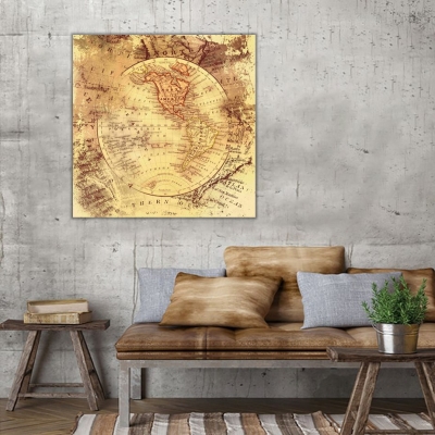 Antik Dünya Haritası 4 Kanvas Tablo