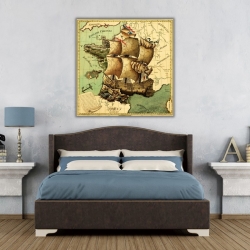 Antik Gemi Kanvas Tablo - 