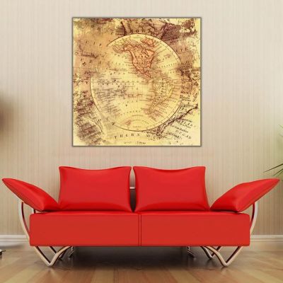 Antik Sepya Dünya Haritası 1