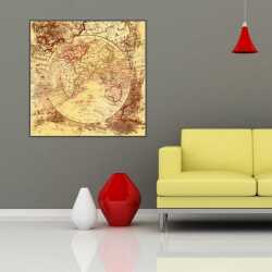 Antik Sepya Dünya Haritası 2 - 