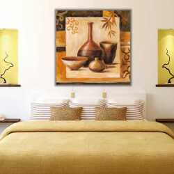 Antik Sürahi ve Kaseler Kanvas Tablo - 