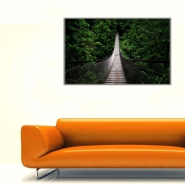 Asma Köprü ve Orman Yolu Kanvas Tablo - 