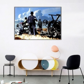 Atatürk Çiftçilerle Birlikte Kanvas Tablo - 