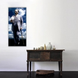 Atatürk Dikey Panoramik Kanvas Tablo - 