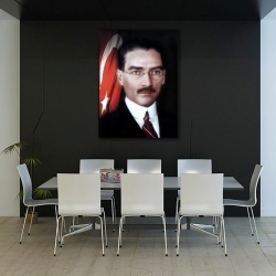 Atatürk ve Türk Bayrağı Kanvas Tablo - Thumbnail