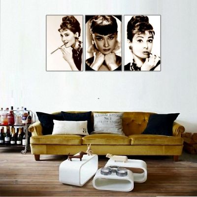 Audrey Hepburn Parçalı Kanvas Tablo