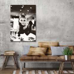 Audrey Hepburn Siyah Beyaz Kanvas Tablo 1 - 