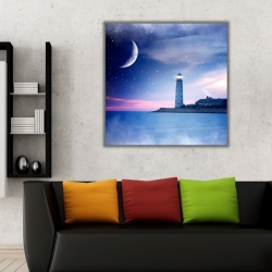 Ay ve Deniz Feneri Kanvas Tablo - 