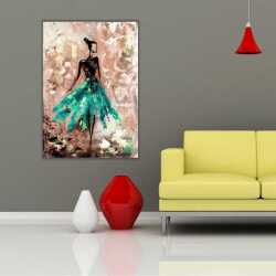 Balerin Kadın Kanvas Tablo - 