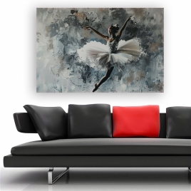Balerin Siyah Beyaz Kanvas Tablo - 
