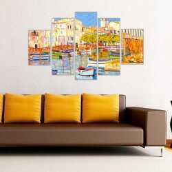 Balıkçı Kasabası Kanvas Tablo - 