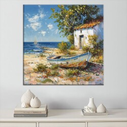 Balıkçı Kulübesi Kanvas Tablo - 