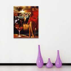 Bardaki Kadın Kanvas Tablo - 