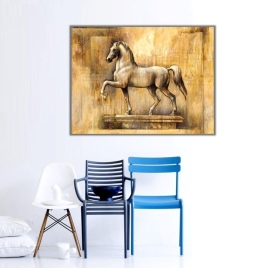 Beyaz At Kanvas Tablo - 