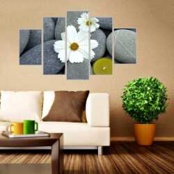 Beyaz Çiçekler Kanvas Tablo - 