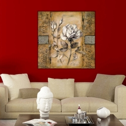 Beyaz Gül Kanvas Tablo - 