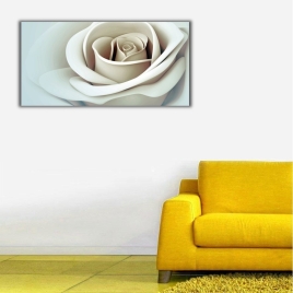 Beyaz Gül Panoramik Kanvas Tablo - 