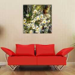 Beyaz Papatyalar Kanvas Tablo - 