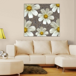 Beyaz Papatyalar Kanvas Tablo - 