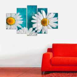 Beyaz Papatyalar Tablo Kanvas Tablo - 