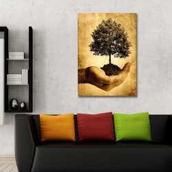 Bir Ağaç Hayat Kurtarır Kanvas Tablo - 