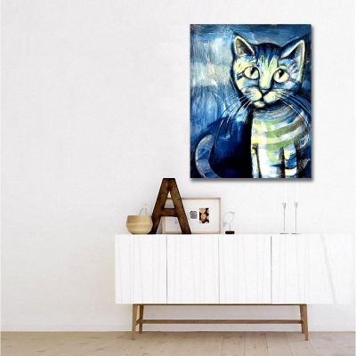 Blue Cat Kanvas Tablo