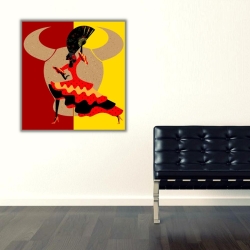 Boğa ve Dansçı Kadın Kanvas Tablo - 