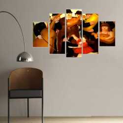 Botero Müzisyen Aile Kanvas Tablo - 