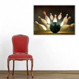 Bowling Taşlarının Yıkılışı Kanvas Tablo - 
