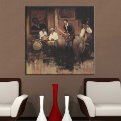 Cafe de Paris'te Caz Müziği Akşamları Kanvas Tablo - 