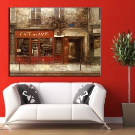 Cafe des Amis Paris Kanvas Tablo - 