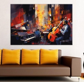Caz Müzik Akşamı Kanvas Tablo - 