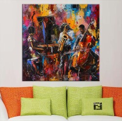 Caz Müzik Akşamı Kanvas Tablo - 
