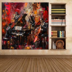 Caz Müzik Dinletisi Kanvas Tablo - 