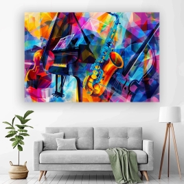 Caz Müzik Kanvas Tablo - 