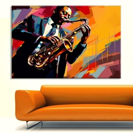 Caz Müzisyen Kanvas Tablo - 