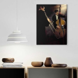 Çello Çalan Jazz Müzisyenleri Kanvas Tablo - Thumbnail