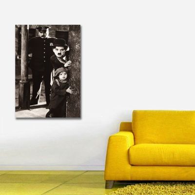 Charlie Chaplin ve Çocuk 2 Kanvas Tablo