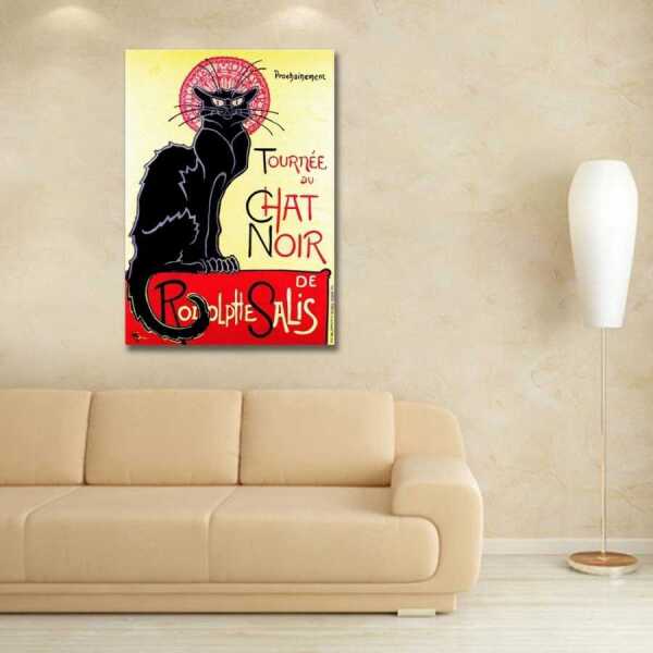 Chat Noir Retro Kanvas Tablo 1