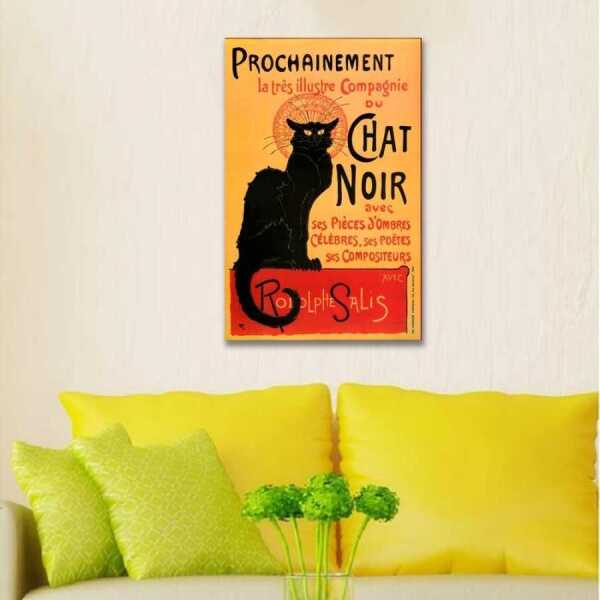 Chat Noir Retro Kanvas Tablo