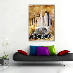 Chicago Şehri Kanvas Tablo - Thumbnail